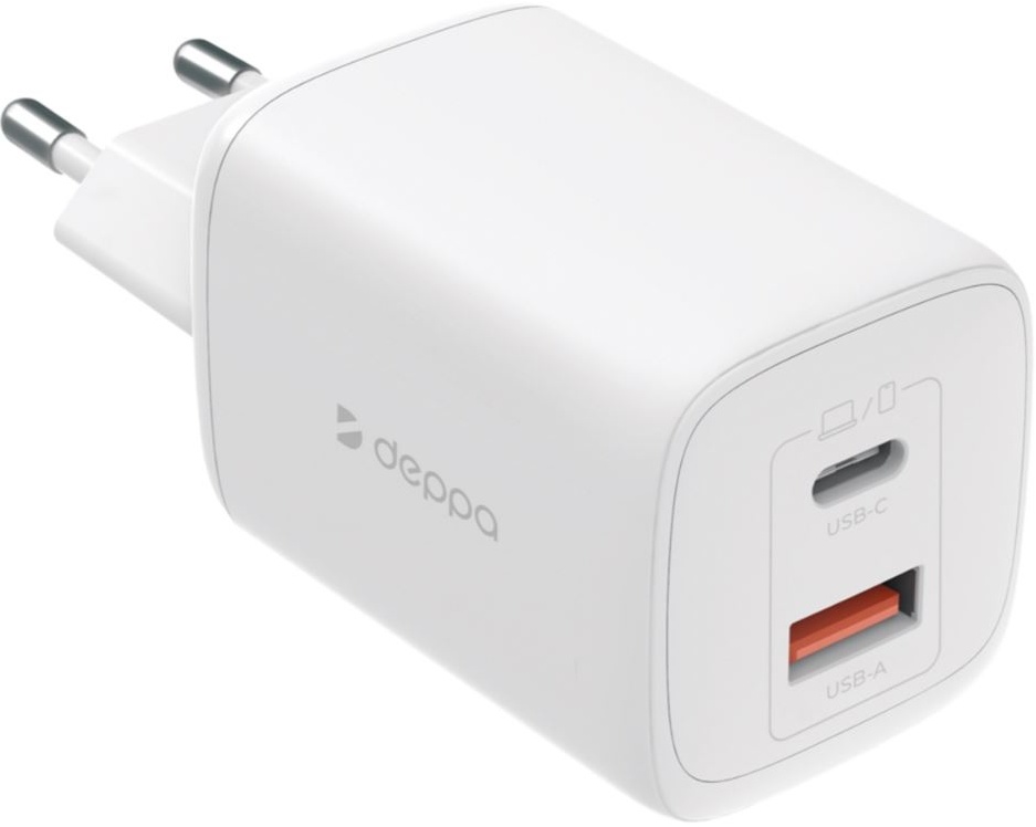 Сетевое зарядное устройство Deppa 65Вт, USB-C + USB-A, PD 3.0, QC 5.0 ...