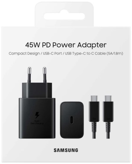 Сетевое зарядное устройство Samsung EP-T4510, 45 Вт, 1,8м, кабель USB-C на USB-C, черный EP-T4510XBEGWW — купить в интернет-магазине ОНЛАЙН ТРЕЙД.РУ