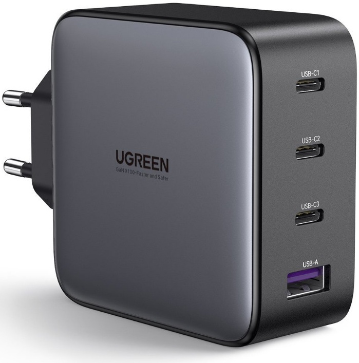 Сетевое зарядное устройство UGREEN 100 Вт USB-A/3хUSB-C, GaN, черный(40747) UGREEN 40747 — купить по низкой цене в интернет-магазине ОНЛАЙН ТРЕЙД.РУ