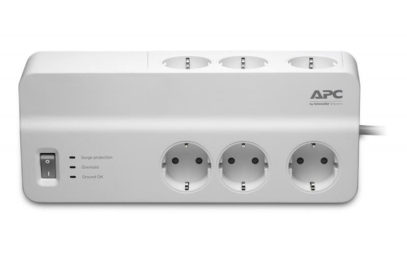Сетевой фильтр APC Essential SurgeArrest PM6-RS, 6 розеток, белый, шнур 2м — купить в интернет-магазине ОНЛАЙН ТРЕЙД.РУ
