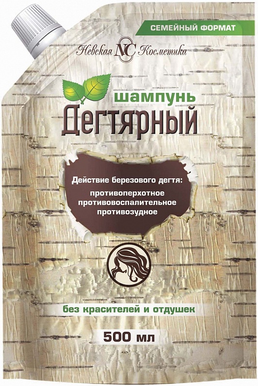 Шампунь для волос НЕВСКАЯ КОСМЕТИКА Дегтярный, 500 мл (дой-пак) — купить в интернет-магазине ОНЛАЙН ТРЕЙД.РУ