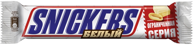 Шоколадный батончик Mars snickers белый 0.081 (4607065730109)
