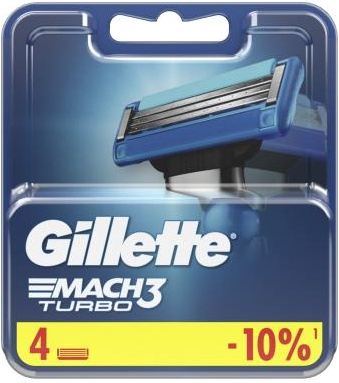 Сменные кассеты для бритья GILLETTE Mach3 Turbo, 4 шт 50002226 - низкая цена, доставка или самовывоз по Нижнему Новгороду. Сменные кассеты для бритья Джилет Mach3 Turbo, 4 шт купить в интернет магазине ОНЛАЙН ТРЕЙД.РУ