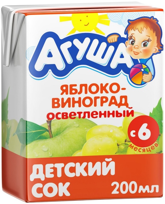 Сок дет Агуша 200мл яблоко/виноград освет (4690228025204)