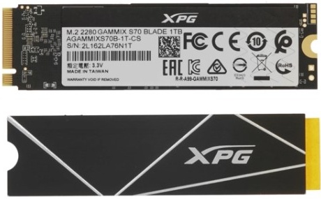 SSD диск ADATA M.2 2280 XPG GAMMIX S70 BLADE 1.0 Тб PCIe Gen 4.0 x4, NVMe 3D TLC радиатор (AGAMMIXS70B-1T-CS) — купить в интернет-магазине ОНЛАЙН ТРЕЙД.РУ