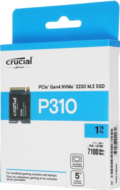 SSD диск M.2 2230 CRUCIAL P310 PCIe 4.0 x4 1TB (CT1000P310SSD2