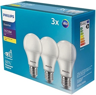 Светодиодная лампа ESSLEDBulb 9W E27 3000K Экопак1X3лампы PHILIPS 929002299247 — купить по низкой цене в интернет-магазине ОНЛАЙН ТРЕЙД.РУ