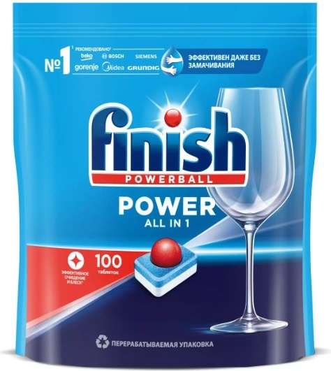 Таблетки для посудомоечных машин FINISH POWER, 100 шт 4640018995989 — купить в интернет-магазине ОНЛАЙН ТРЕЙД.РУ