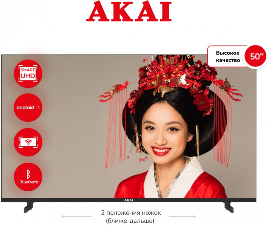 Телевизор AKAI TA50BU500, 4K Ultra HD, черный — купить в интернет-магазине ОНЛАЙН ТРЕЙД.РУ