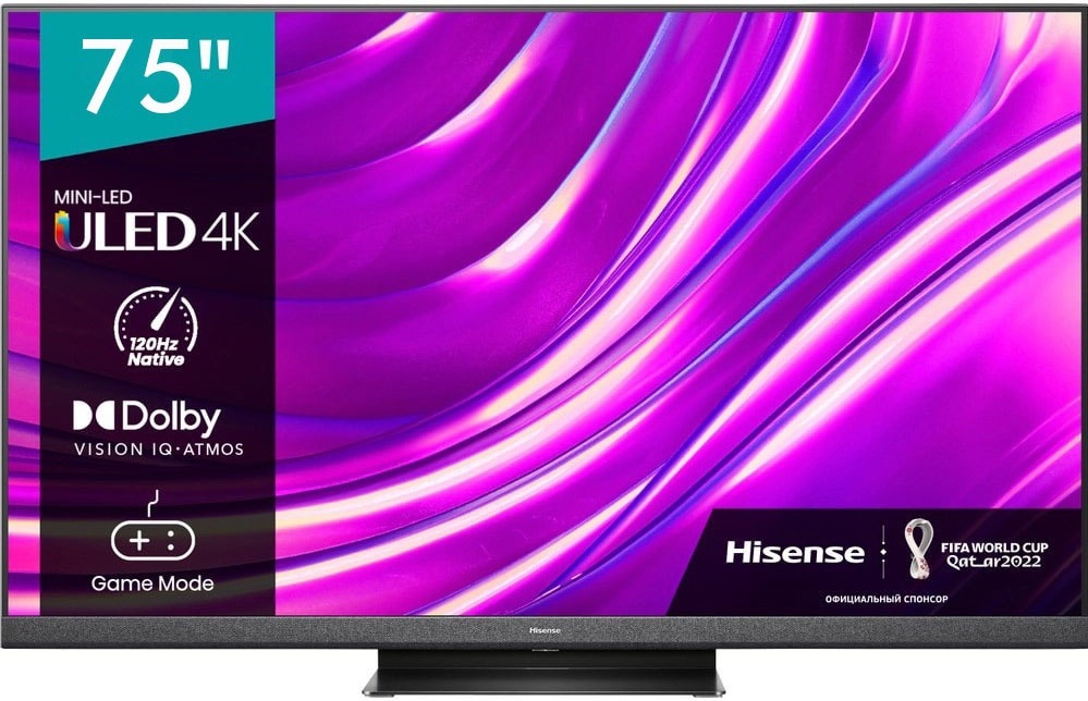 Телевизор Hisense 75U8HQ, 4K Ultra HD, черный — купить по низкой цене в интернет-магазине ОНЛАЙН ТРЕЙД.РУ