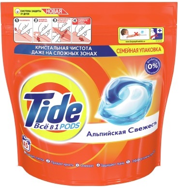 Капсулы для стирки TIDE Альпийская свежесть, 45 капсул - купить в интернет-магазине ОНЛАЙН ТРЕЙД.РУ