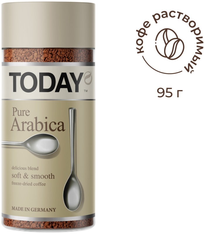Купить Кофе растворимый TODAY Pure Arabica сублимированный 95 г ...