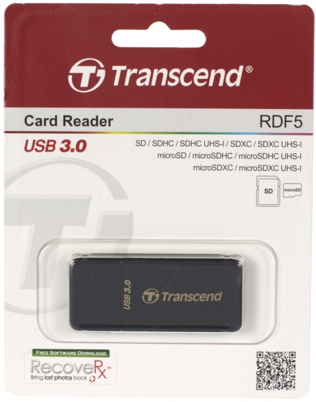 Картридер Transcend RDF5K SDXC/SDHC/microSDXC/microSDHC USB 3.0 black TS-RDF5K — купить по низкой цене в интернет-магазине ОНЛАЙН ТРЕЙД.РУ