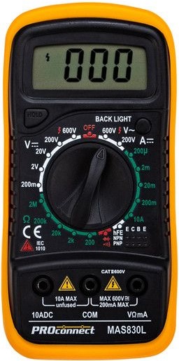 Универсальный мультиметр PROconnect MAS830L (DT850L) 13-3021 - низкая цена, доставка или самовывоз по Челябинску. Универсальный мультиметр ПРоконнект MAS830L (DT850L) купить в интернет магазине ОНЛАЙН ТРЕЙД.РУ