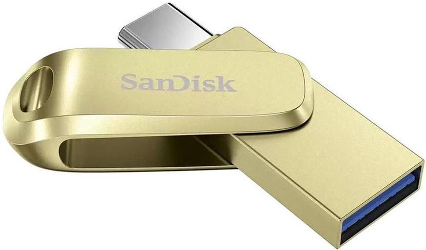 USB флешка 128Gb Sandisk Ultra Dual Drive Luxe gold USB 3.1 gen 1/ USB Type-C 150 Mb/s - Изображение 2