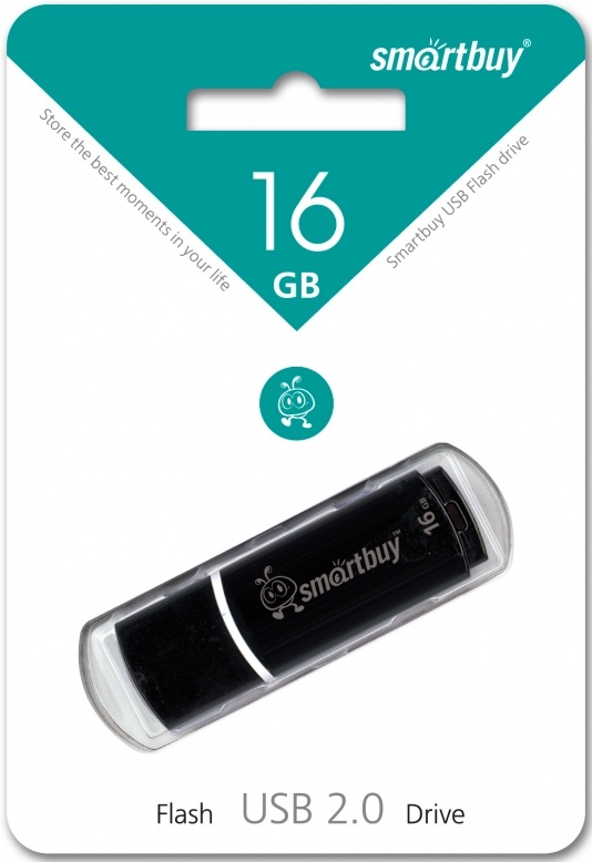 USB флешка 16Gb SmartBuy Crown black USB 2.0 SB16GBCRW-K — купить по низкой цене в интернет-магазине ОНЛАЙН ТРЕЙД.РУ