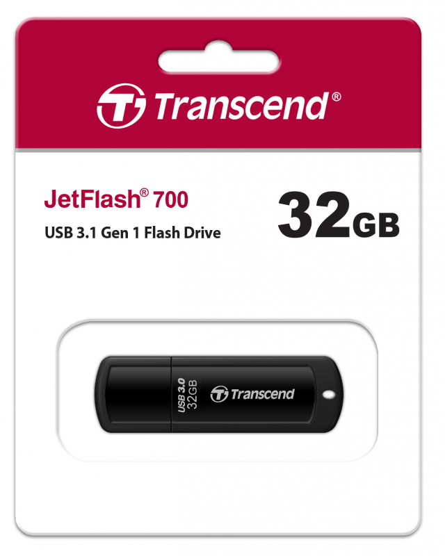 USB флешка 32Gb Transcend JetFlash 700 USB 3.1 Gen 1 (USB 3.0) - Изображение 1