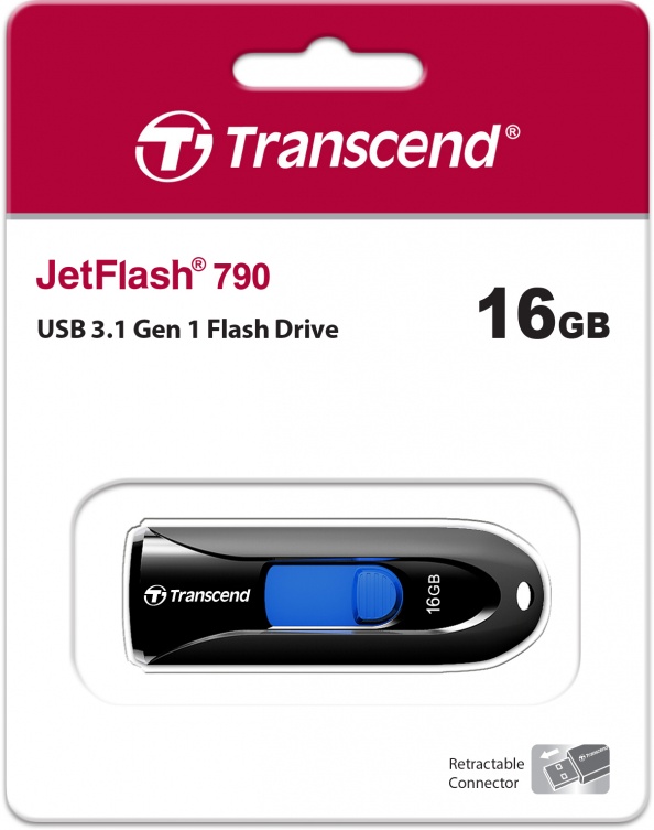 USB флешка 16Gb Transcend JetFlash 790K black USB 3.1 Gen 1 (USB 3.0) TS16GJF790K — купить по низкой цене в интернет-магазине ОНЛАЙН ТРЕЙД.РУ