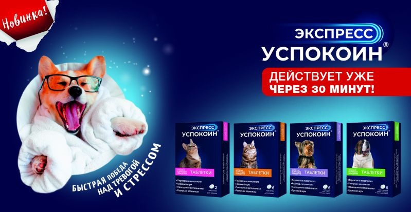 Успокоительное Экспресс Успокоин таблетки для кошек, 2 таб VК-00012745 ...