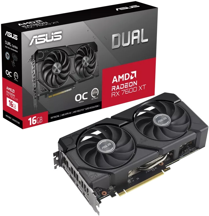 Видеокарта Asus Radeon RX 7600 XT DUAL OC 16G — купить в интернет-магазине ОНЛАЙН ТРЕЙД.РУ