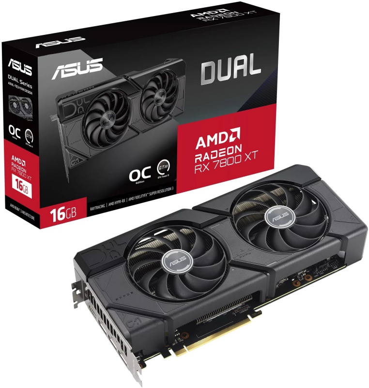 Видеокарта Asus Radeon RX 7800 XT DUAL OC 16G — купить в интернет-магазине ОНЛАЙН ТРЕЙД.РУ