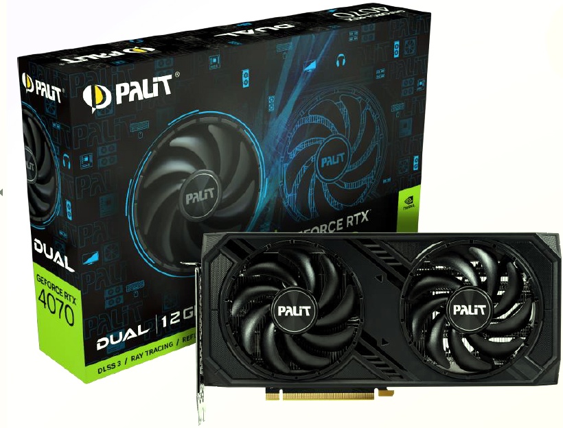 Видеокарта PALIT GeForce RTX 4070 DUAL 12G NED4070019K9-1047D - низкая цена, доставка или самовывоз по Челябинску. Видеокарта Палит GeForce RTX 4070 DUAL 12G купить в интернет магазине ОНЛАЙН ТРЕЙД.РУ