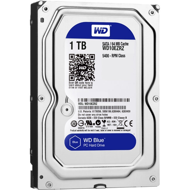 Жесткий диск 3.5 Western Digital WD Blue 1 ТБ, SATA III, 64 Mb, 5400 rpm (WD10EZRZ) — купить в интернет-магазине ОНЛАЙН ТРЕЙД.РУ