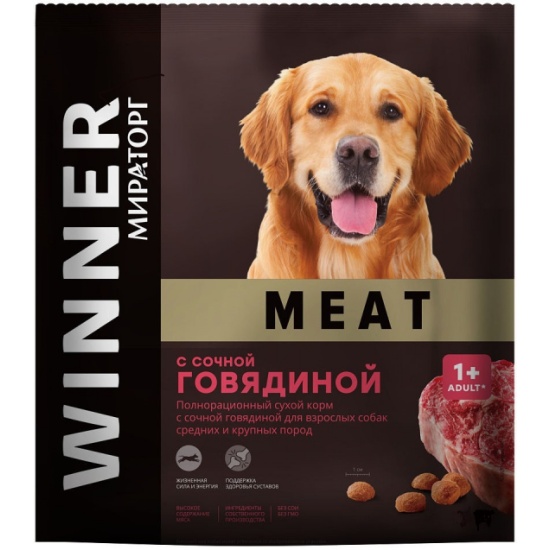 Сухой корм мираторг meat с сочной говядиной