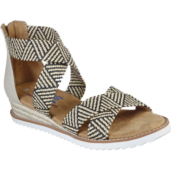 Босоножки SKECHERS DESERT KISS для девочек, цвет бежевый/чёрный, размер ...