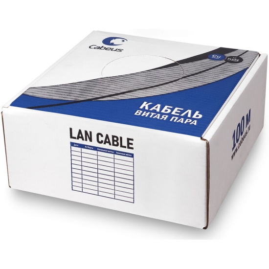 Кабель витая пара UTP (U/UTP) Cabeus UTP-4P-Cat.5e-SOLID-OUT-PE-UV-100 ...