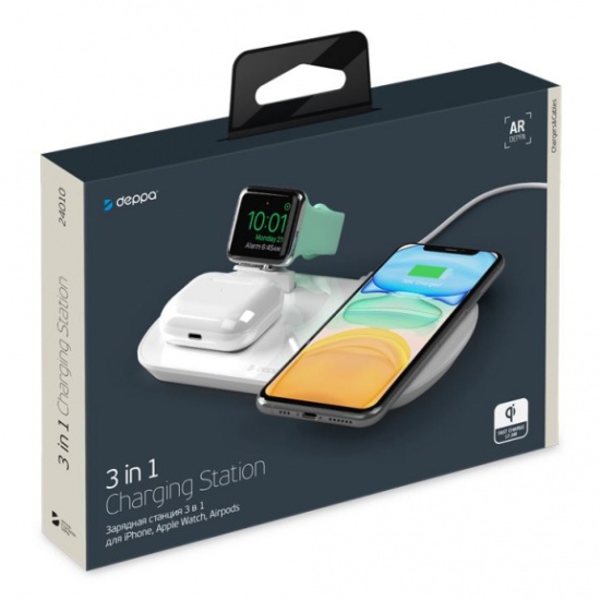 Беспроводное зарядное устройство Deppa 3 в 1: iPhone, Apple Watch ...
