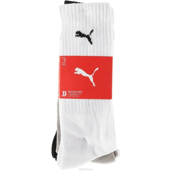 Носки PUMA 88035510 SPORT 3P, цвет белый, серый, черный, размер 43-46 —  купить в интернет-магазине ОНЛАЙН ТРЕЙД.РУ