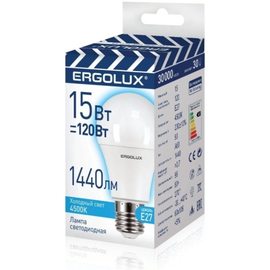 Светодиодная лампа Ergolux LED-A60-15W-E27-4K 13638 Ergolux — купить по ...