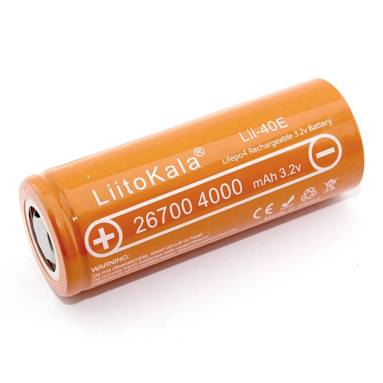 Аккумулятор LiitoKala типа 26700 Li-Ion LiitoKala Lii-40E 4000mah, 3.2V ...