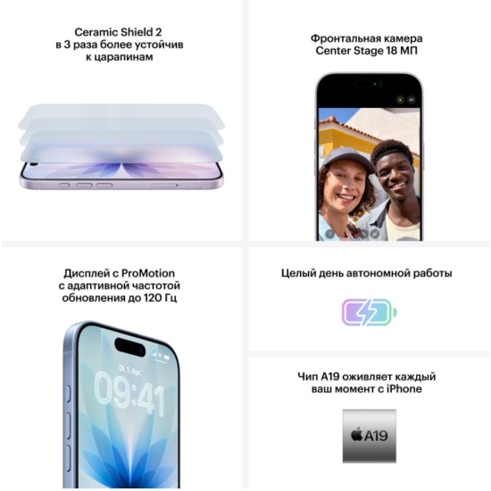 Смартфон Apple iPhone 17 256Gb Черный MG6J4HN/A — купить по низкой