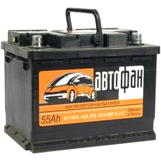 Аккумулятор АВТОФАН 55 6СТ-55, 242х175х190, прямая полярность, 55 Ач ...