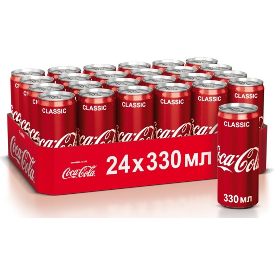 Напиток газированный Coca-Cola (Кока-Кола) 0,33 л алюминиевая банка (24 ...