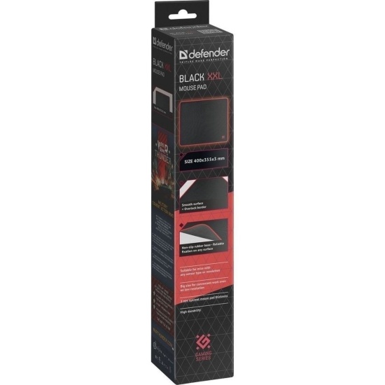 Коврик для мыши Defender Black XXL 400x355x3 мм, ткань/резина (50559 ...