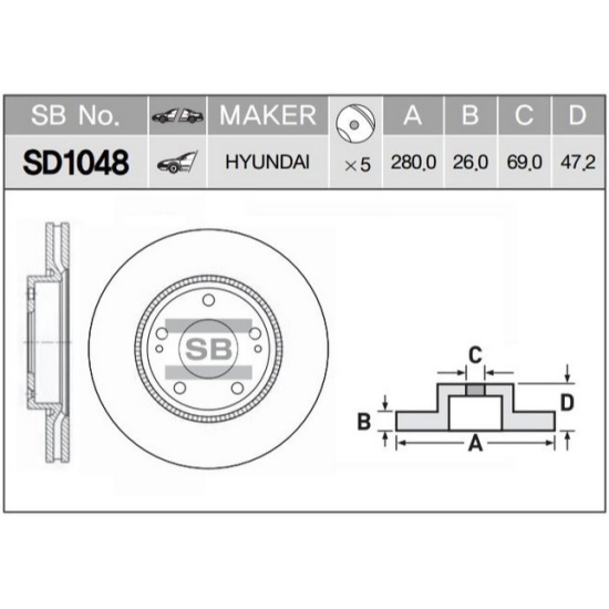 Диск тормозной передний SANGSIN BRAKE SD1048 — купить в интернет ...