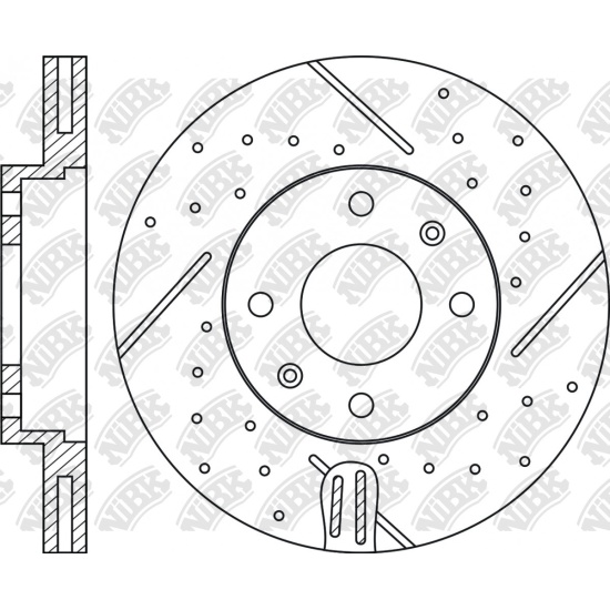 Диск тормозной перфорированный NiBK PERFORMANCE RN11002DSET, 1 шт ...