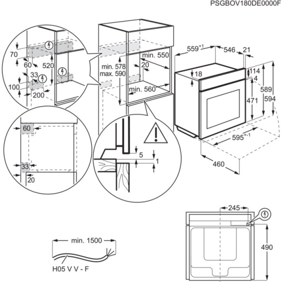 Электрический духовой шкаф electrolux oee5h71z