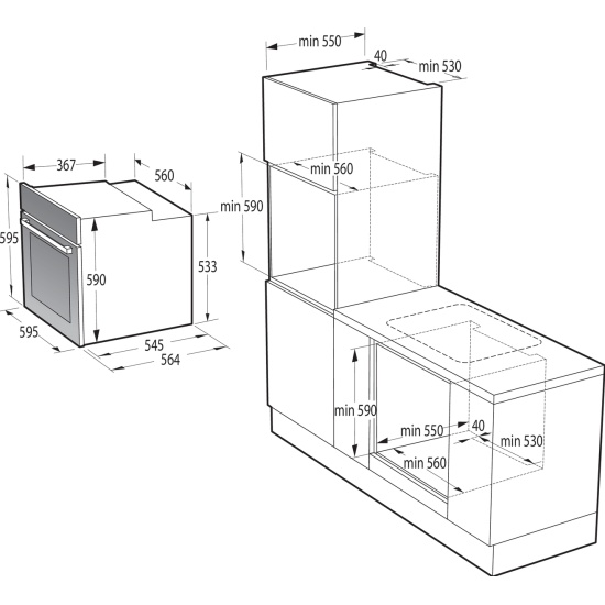 Духовой шкаф электрический gorenje bo6725e02bg черный