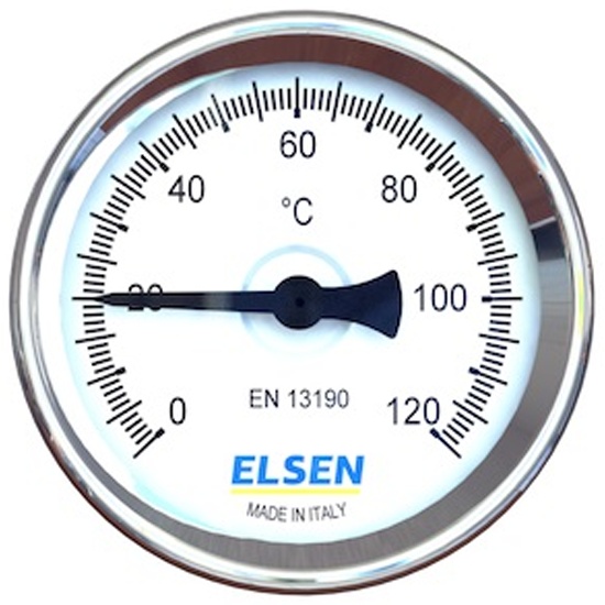 Купить Термометр биметаллический ELSEN, D-63, 1/2, В, осевой, шток-50 ...