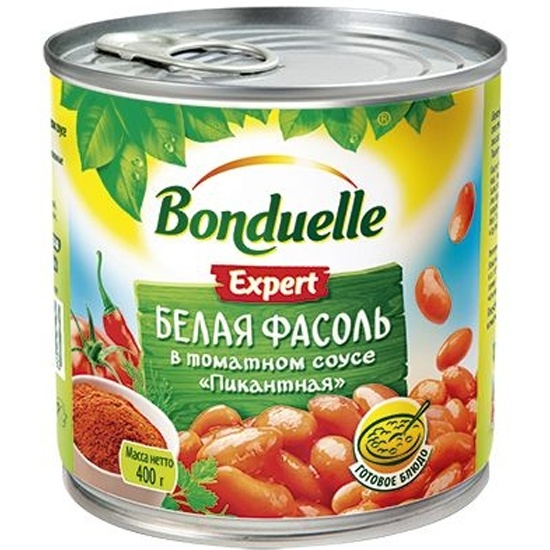 Фасоль Bonduelle белая Пикантная в томатном соусе 400 г — купить в ...
