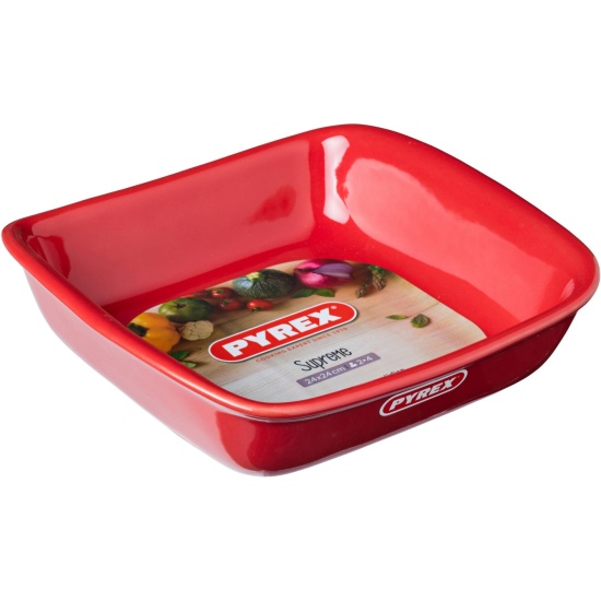 Форма для запекания и выпечки PYREX SUPREME красная 24х24см квадратная ...