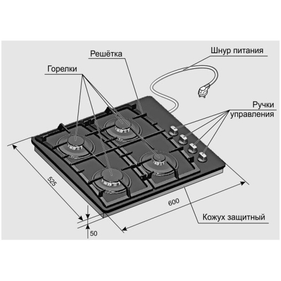 Стол газовый gefest сг свн 2230 к3