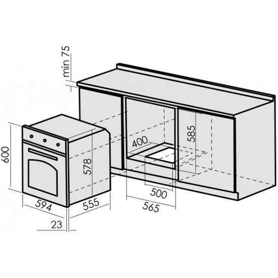 Газовый духовой шкаф mbs dg 607iv