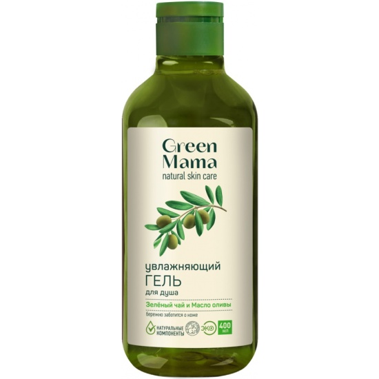 Гель для душа GREEN MAMA Гель для душа увлажняющий Зелёный чай и маcло оливы Natural Skin Care