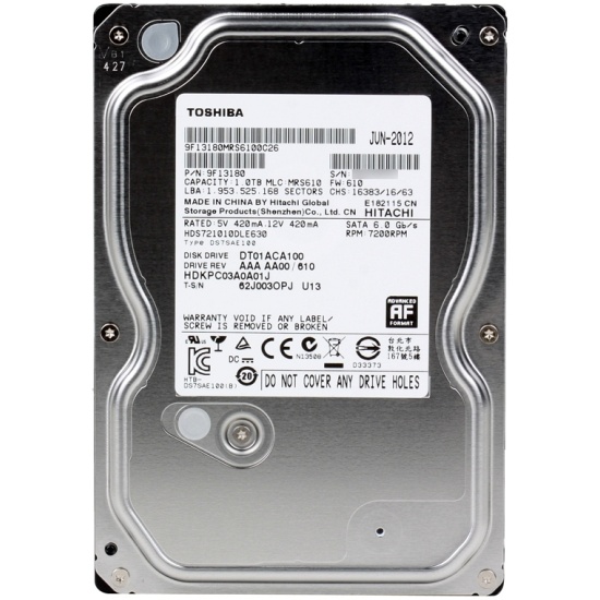 Toshiba 1TB SATA III Hybrid Hard Drive - 5400RPM 32MB Cache + 8GB SSD (MQ02ABD100H) - 2.5" Laptop