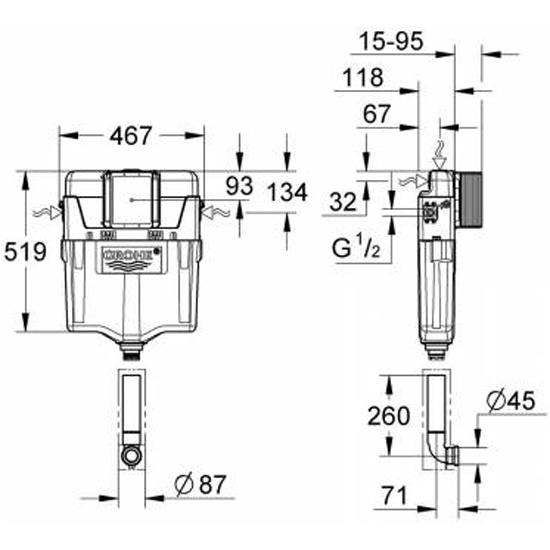 Как разобрать кнопку встроенного унитаза Смывной бачок Grohe GD 2 38661000 - купить по низкой цене в интернет-магазине ОН